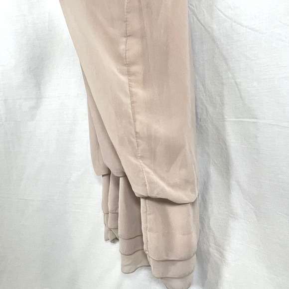 Runway Paris Dress Sleeveless Ruffle Floral Detail Mini Nude M Retro‎ Y2K Boho - Picture 10 of 12